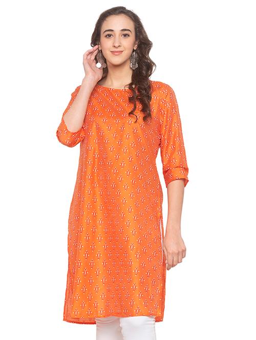 floral print straight kurta - 16915521 - Very Small Image - 1