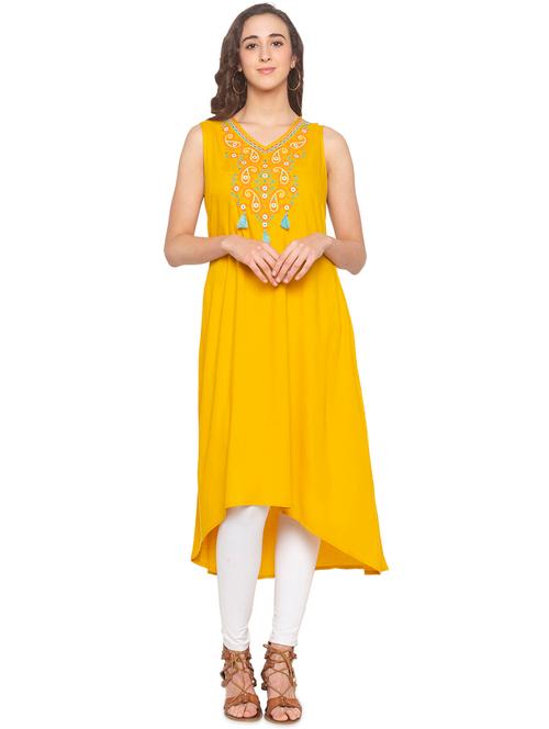 embroidered high-low kurta - 16915527 - Very Small Image - 1
