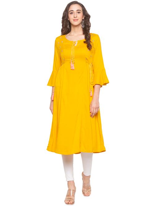 embroidered a-line kurta - 16915530 - Very Small Image - 1