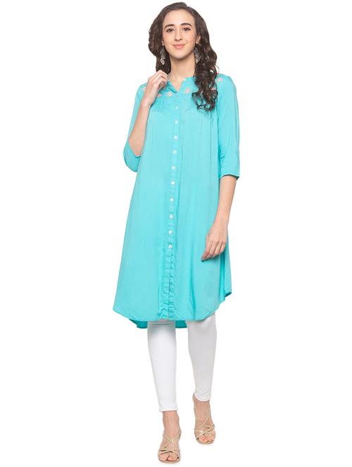 embroidered a-line kurta - 16915531 - Very Small Image - 1