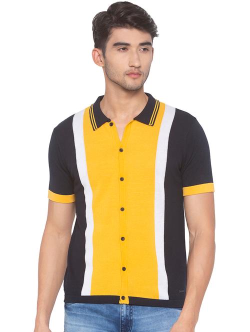 yellow color block t-shirt - 16915560 - Very Small Image - 1