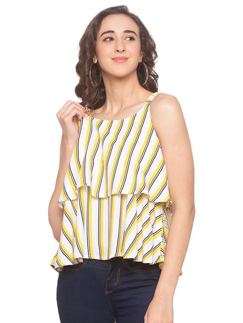 cami neck striped layered top - 16915601 - Very Small Image - 1