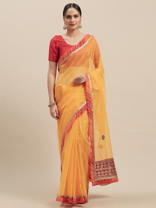 solid woven saree with blouse - 16915934 - Very Small Image - 1