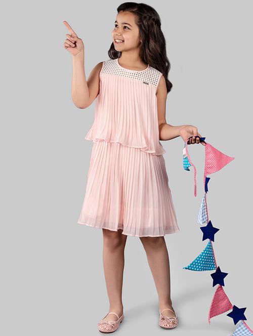 pink polyester frock - 16915954 - Very Small Image - 1