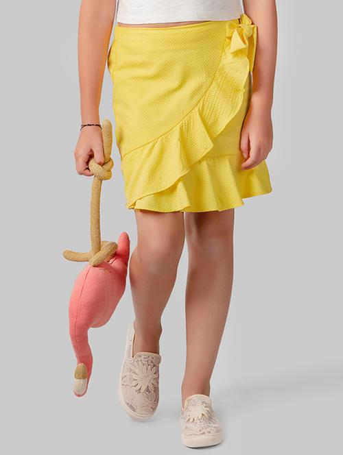 yellow polyester wrap skirt - 16915969 - Very Small Image - 1