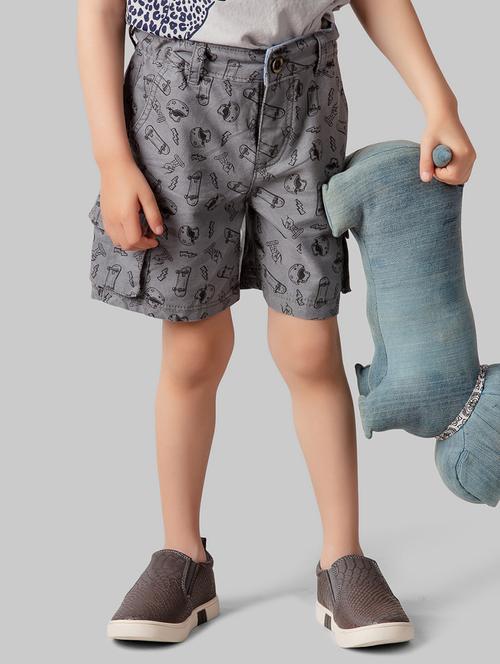 grey cotton shorts - 16916009 - Very Small Image - 1