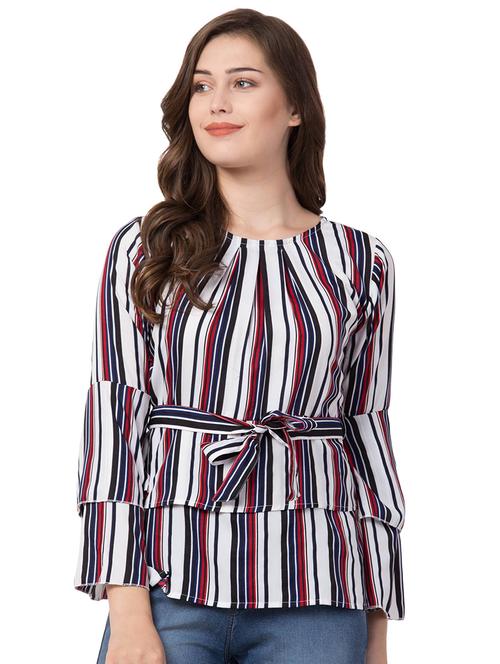 tie front striped top - 16917470 - Very Small Image - 1