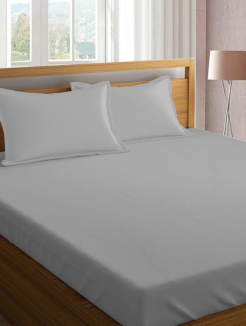 cotton fitted bedsheet queen size with 2 pillow covers - 16917504 - Very Small Image - 1