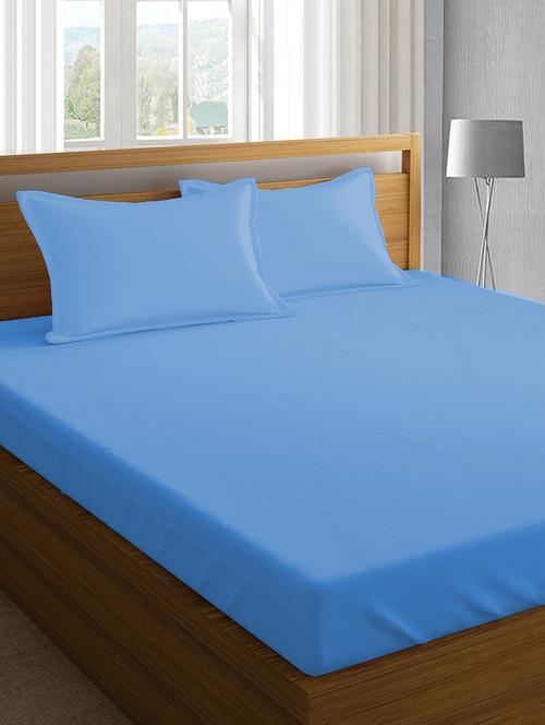 cotton satin king size bed sheet with 2 pillow covers - 16917555 - Very Small Image - 1