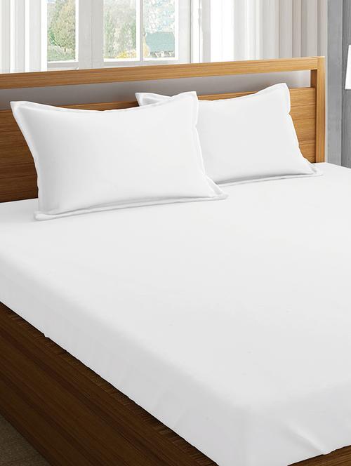 cotton satin super king size bed sheet with 2 pillow cover - 16917600 - Very Small Image - 1