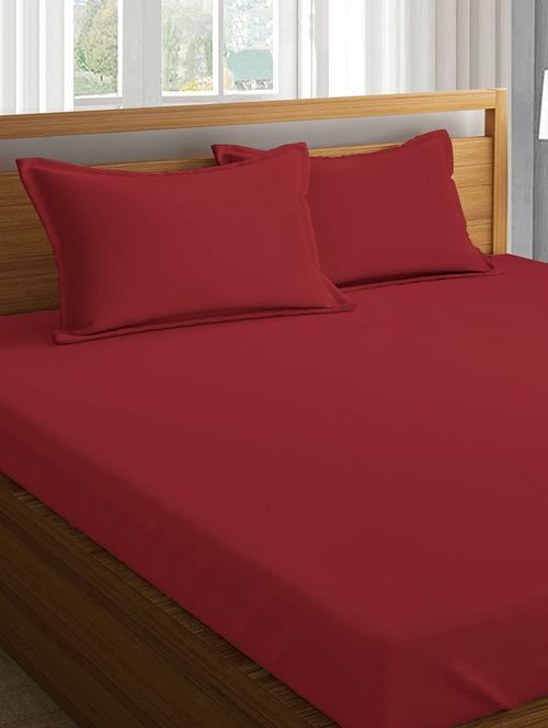 cotton satin super king size bed sheet with 2 pillow cover - 16917604 - Very Small Image - 1