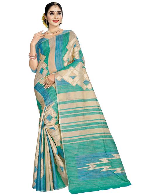geometric printed saree with blouse - 16917675 - Very Small Image - 1