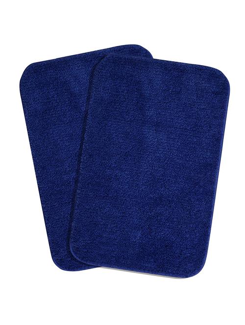 blue soft microfiber anti-skid bath mat (pack of 2) - 16918143 - Very Small Image - 1