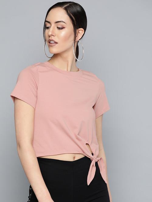 tie front solid top - 16918371 - Very Small Image - 1