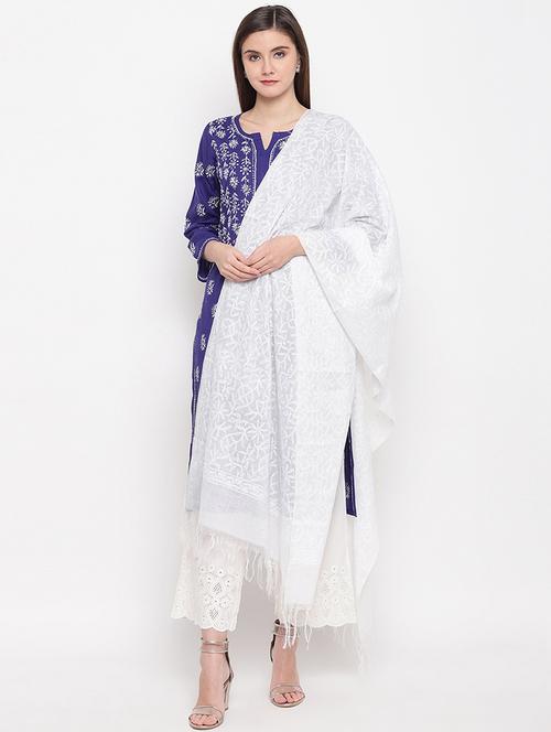 ada hand-embroidered white chikankari dupatta - 16918474 - Very Small Image - 1