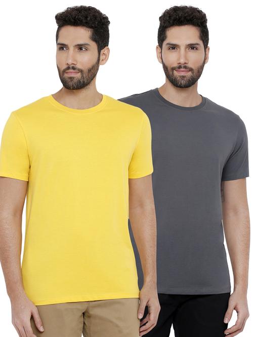 yellow and grey solid combo t-shirts - 16919281 - Very Small Image - 1
