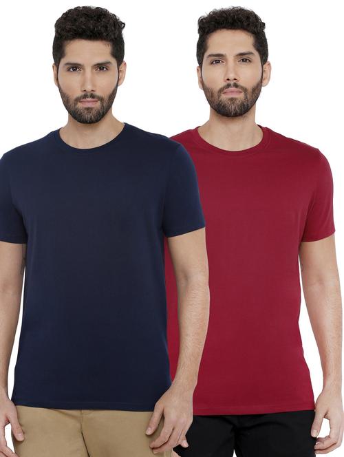 navy blue and red solid combo t-shirts - 16919286 - Very Small Image - 1