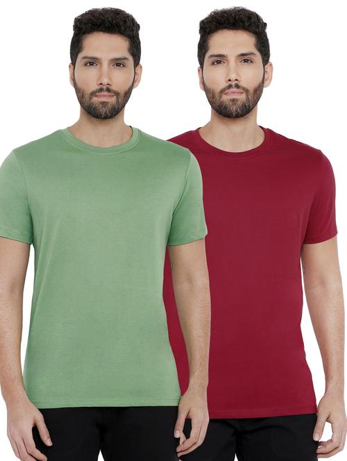 olive green and red solid combo t-shirts - 16919288 - Very Small Image - 1