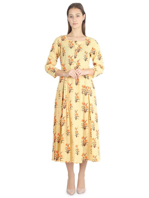 floral a-line ethnic dress - 16919640 - Very Small Image - 1