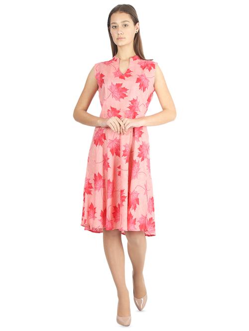 mandarin neck tropical a-line dress - 16919685 - Very Small Image - 1