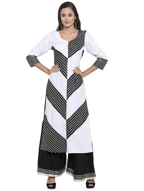 color block kurta sharara set - 16919882 - Very Small Image - 1