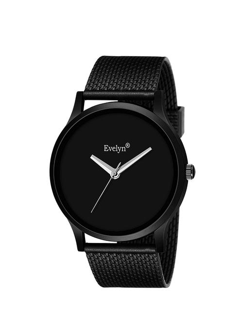 evelyn black dial watch for rubber strap watch for men for boys - 16920014 - Very Small Image - 1