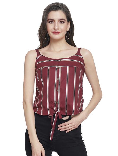 tie front striped top - 16920109 - Very Small Image - 1