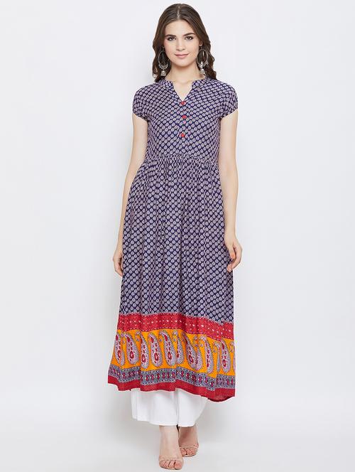 printed flared ethnic dress - 16920488 - Very Small Image - 1