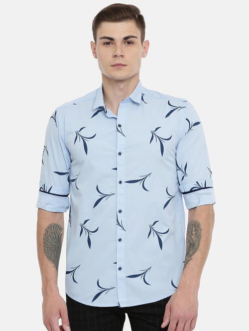 light blue printed casual shirt - 16920507 - Very Small Image - 1
