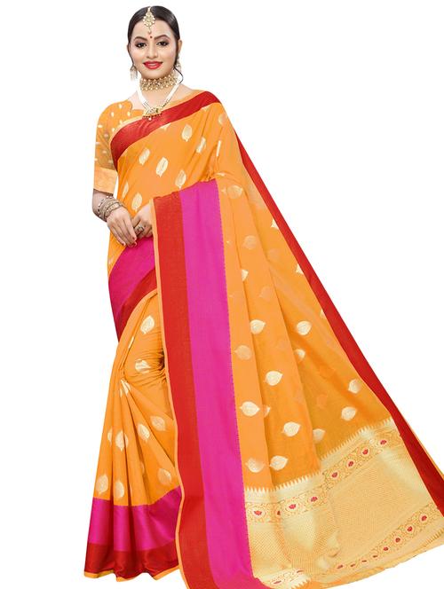 self design woven saree with blouse - 16920530 - Very Small Image - 1