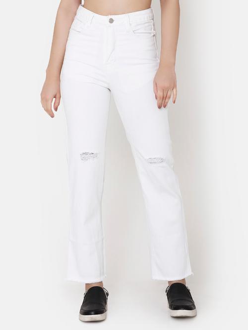 high rise distressed jeans - 16920554 - Very Small Image - 1