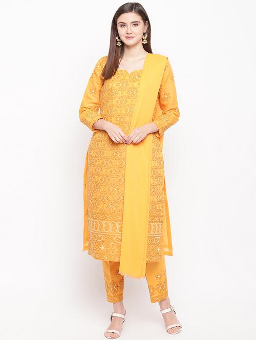 embroidered straight pants unstitched suit - 16920667 - Very Small Image - 1