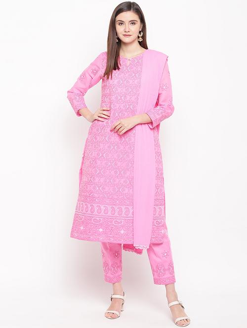 embroidered straight pants unstitched suit - 16920668 - Very Small Image - 1