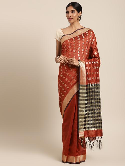 self design kasavu saree with blouse - 16920693 - Very Small Image - 1
