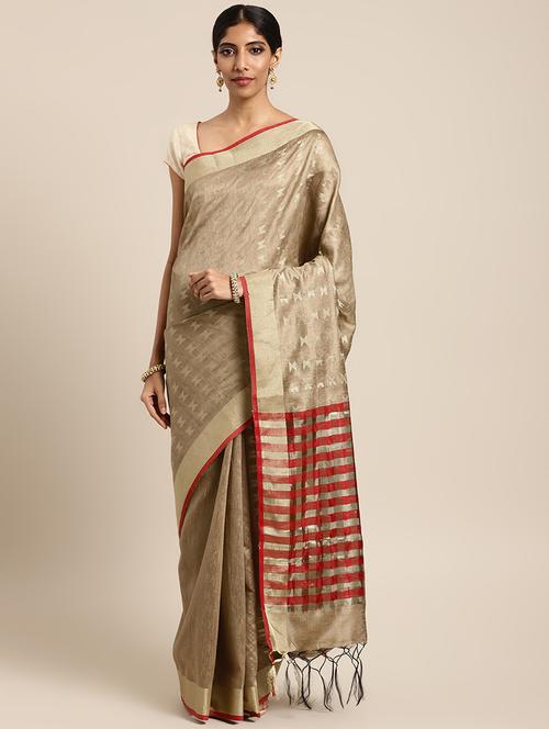 self design kasavu saree with blouse - 16920695 - Very Small Image - 1