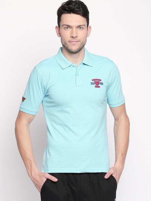 turquoise solid polo t-shirt - 16920880 - Very Small Image - 1