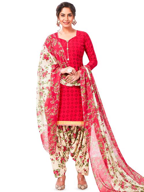 floral salwar unstitched suit - 16921127 - Very Small Image - 1