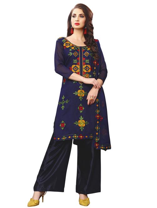 embroidered palazzo unstitched suit - 16921371 - Very Small Image - 1