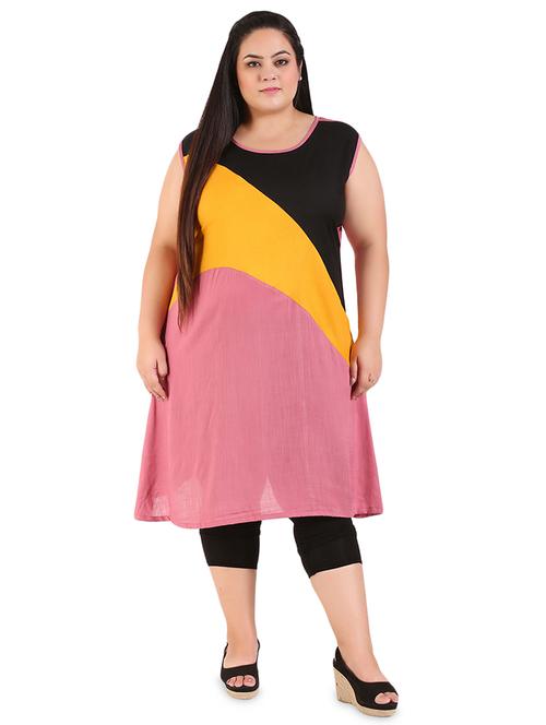 color block straight kurta - 16921519 - Very Small Image - 1