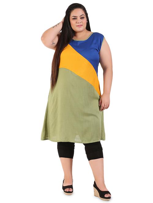 color block a-line kurta - 16921521 - Very Small Image - 1