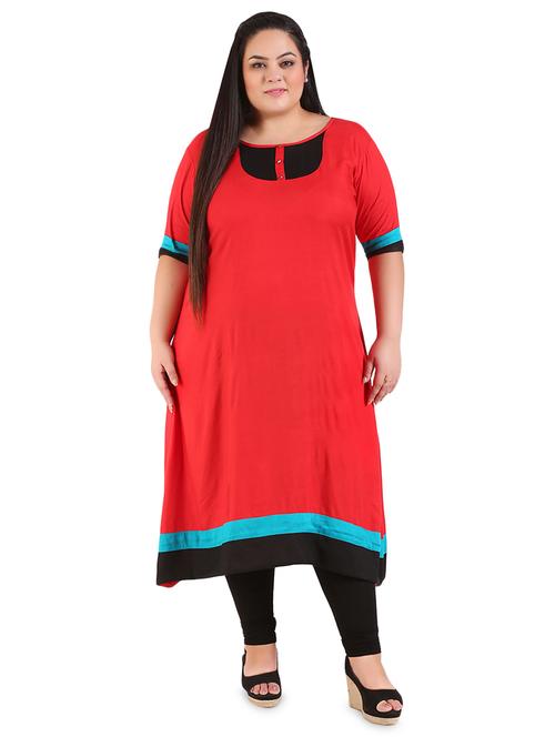 solid a-line kurta - 16921534 - Very Small Image - 1