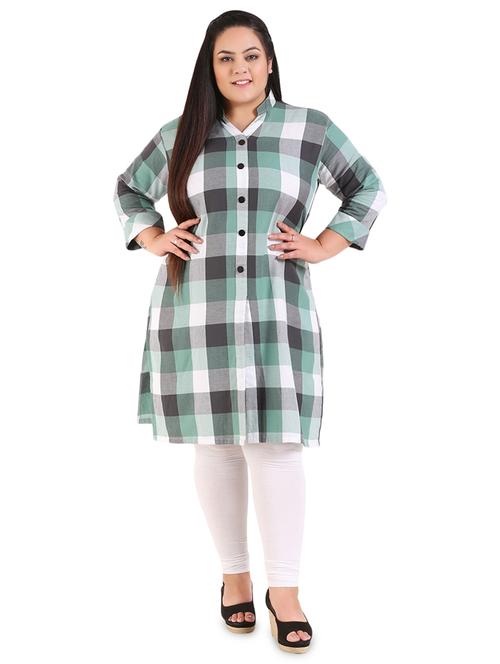 checkered straight kurta - 16921542 - Very Small Image - 1