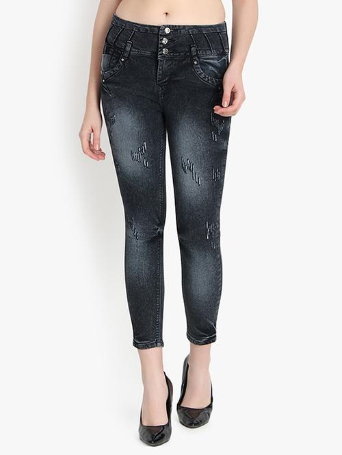 mid rise distressed jeans - 16921825 - Very Small Image - 1