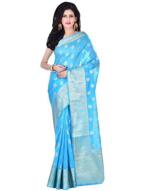 ethnic motif banarasi saree with blouse - 16921983 - Very Small Image - 1