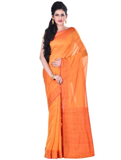 solid banarasi saree with blouse - 16921987 - Very Small Image - 1