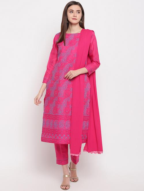 chikankari straight pants unstitched suit - 16922275 - Very Small Image - 1