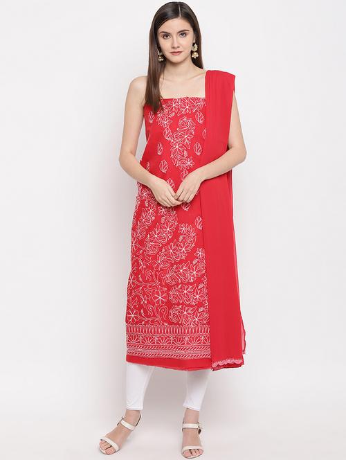chikankari churidaar unstitched suit - 16922277 - Very Small Image - 1