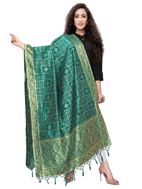 self design banarasi dupatta - 16923175 - Very Small Image - 1