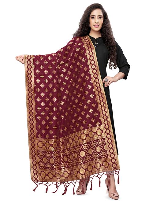 self design banarasi dupatta - 16923179 - Very Small Image - 1