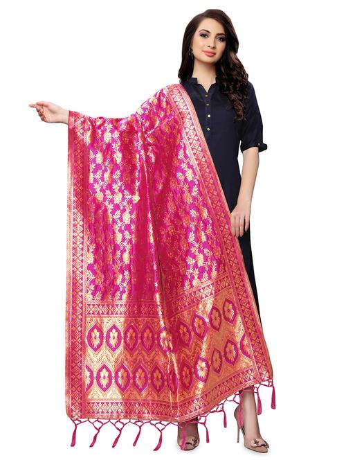 floral banarasi dupatta - 16923186 - Very Small Image - 1